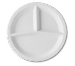 Menüteller rund 3-geteilt