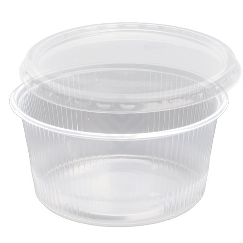 Feinkostbecher mit anhängendem Deckel 250 ml